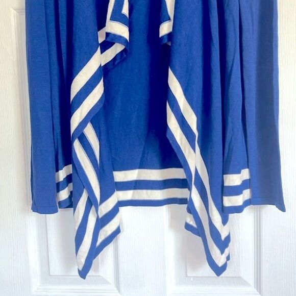 Covington Women’s Cascade Cardigan size S/C Blue & White Stripes Open Front NWT - Picture 3 of 11